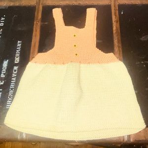 vintage knitted girls jumper dress.
